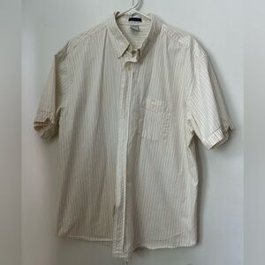 Old Navy Men's Pale Yellow /Gray Striped Button Down Shirt